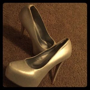 Silver Debs Heels Size 11